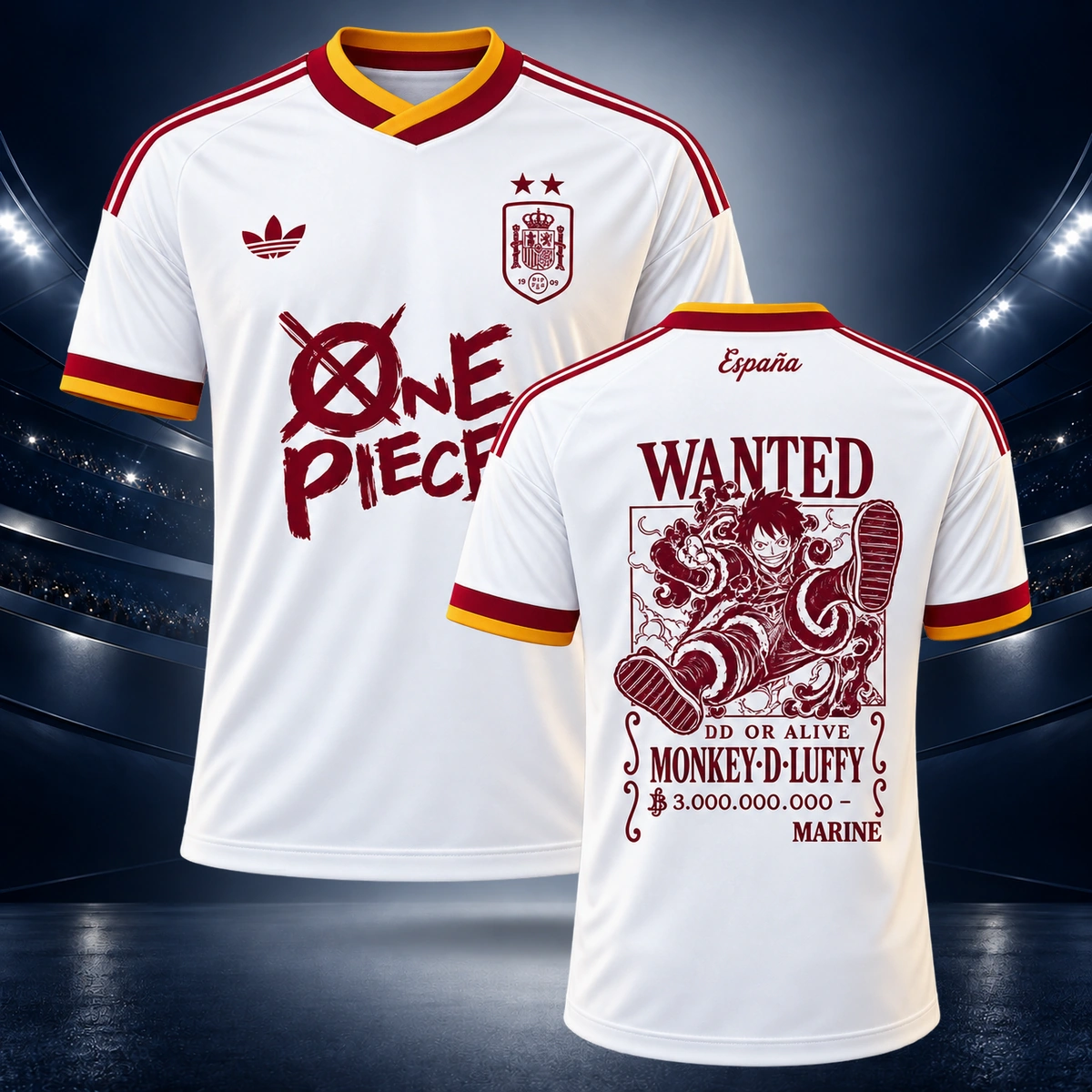 Camiseta de España versión One Piece Luffy