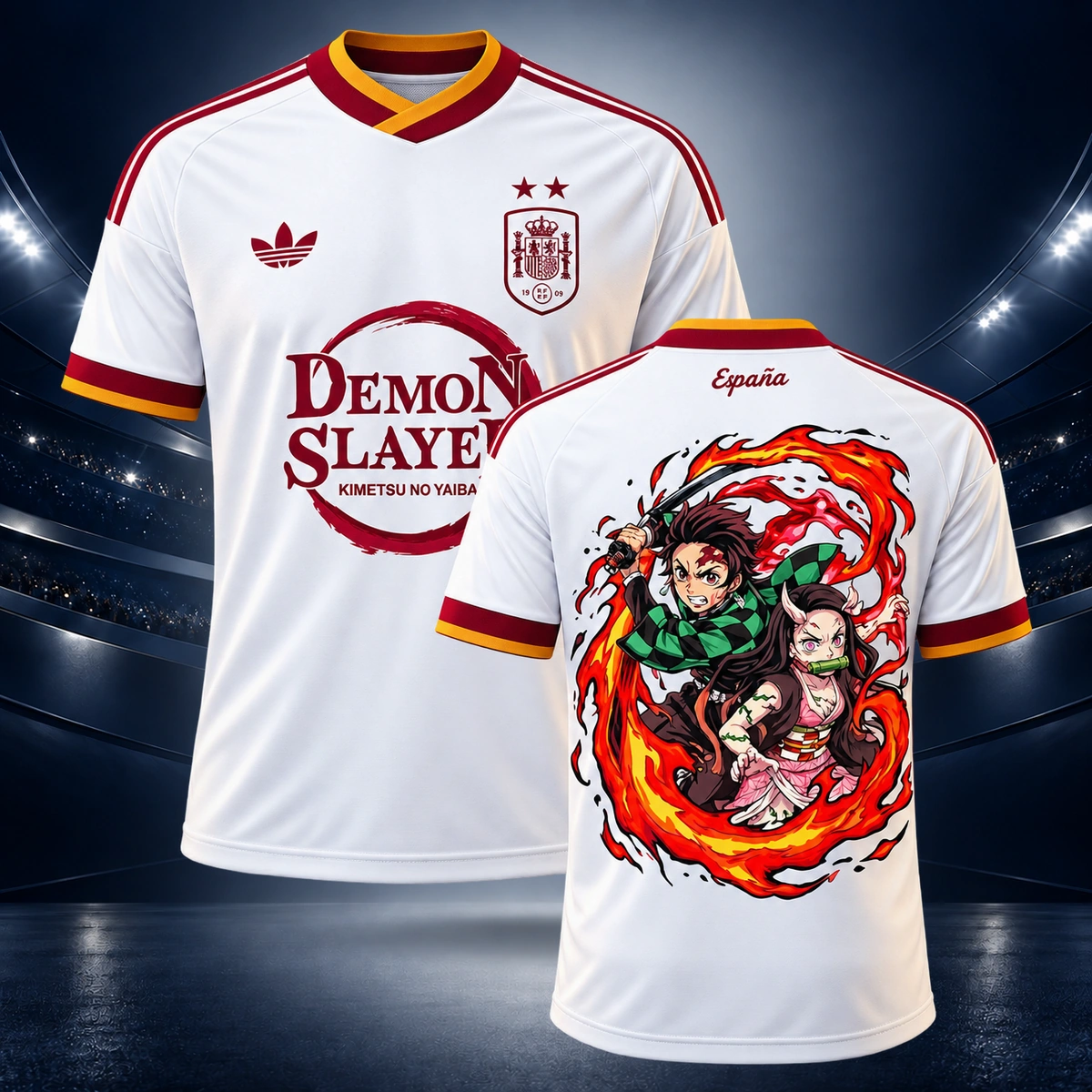 Camiseta de España versión Demon Slayer